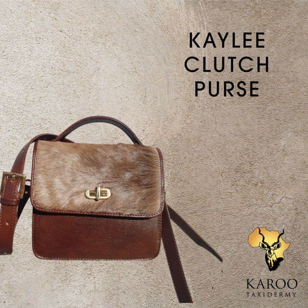 Kaylee Clutch Purse with Black Spingbuck Hide Flap