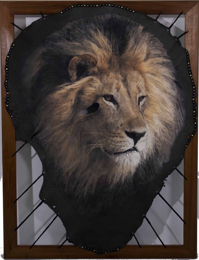 African Elephant Ear Artwork &ndash; Lion