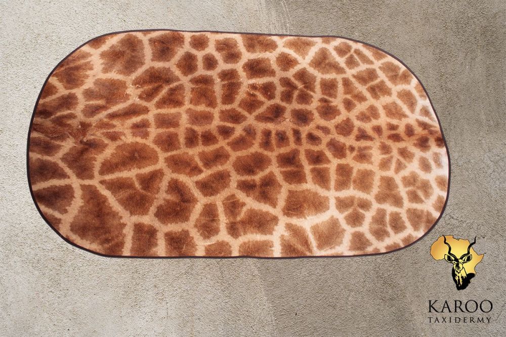 Leather-Trimmed Giraffe-Hide Rug
