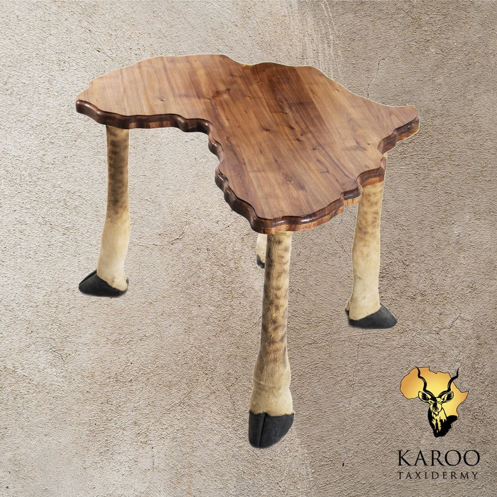 Africa-Shaped Table with Giraffe-Leg Supports