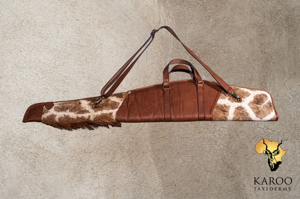 Giraffe-Hide and Leather Rifle Bag With Sling