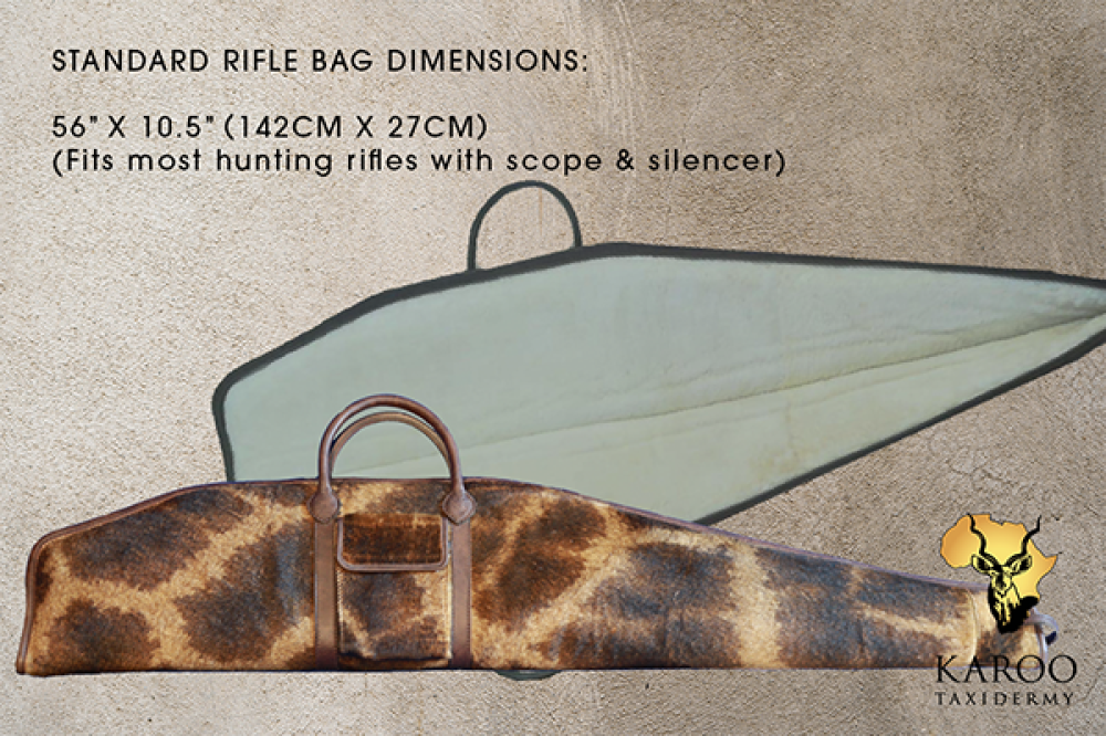 Full Giraffe Hide Rifle Bag Lined with Sheepskin