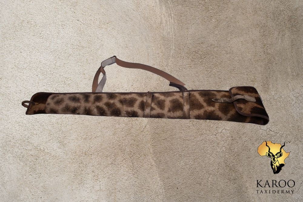 Giraffe-Hide Shot Gun Bag with Flap Closure