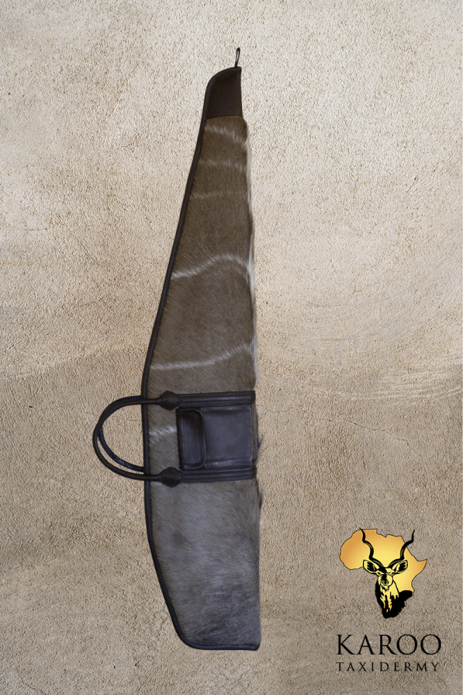 Kudu Hair-on-Hide Rifle Bag with Leather Trim