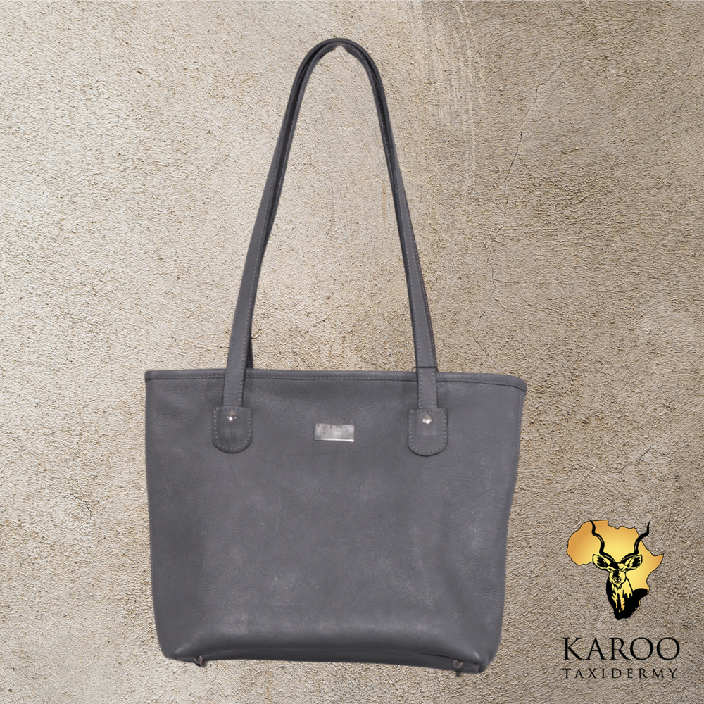 The Megan Tote in Serpentine Grey Eland leather
