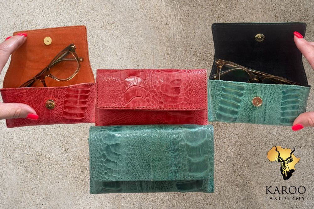 Ostrich-Shin Leather Glasses Case
