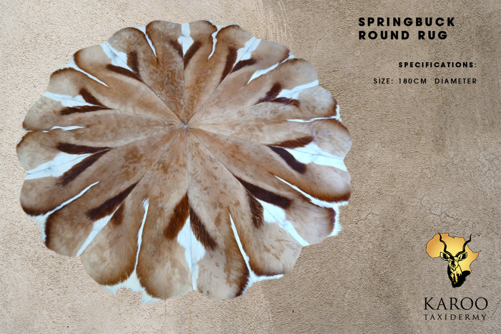 Springbuck 180cm Roung Rug with non-slip Backing