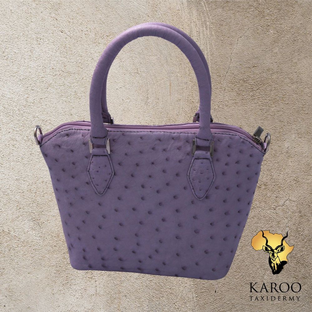 The Casey Handbag in Lilac Ostrich Leather