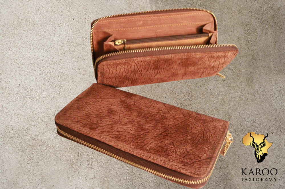 Hippopotamus-Leather Zip-Around Wallet