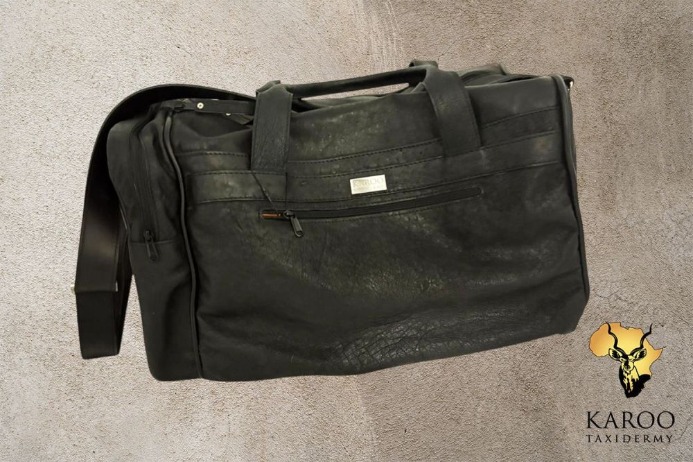 Black Warthog Leather Duffel Bag