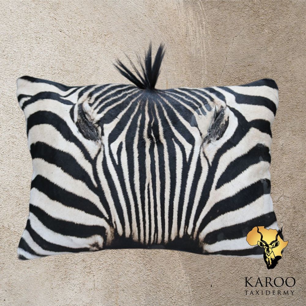 Burchell&rsquo;s Zebra Face Hair-on-Hide Scatter Pillow
