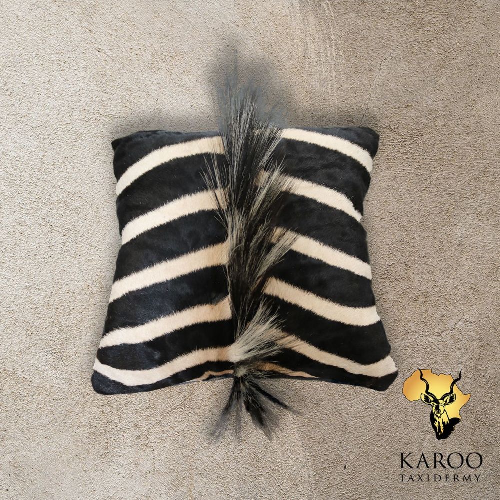 Burchell&rsquo;s Zebra Mane Hair-on-Hide Scatter Pillow
